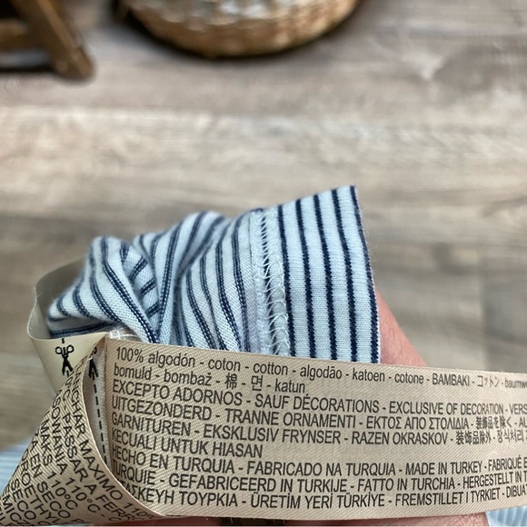 Massimo Dutti Striped Blue White Short Sleeve Polo Large - Picture 14 of 15